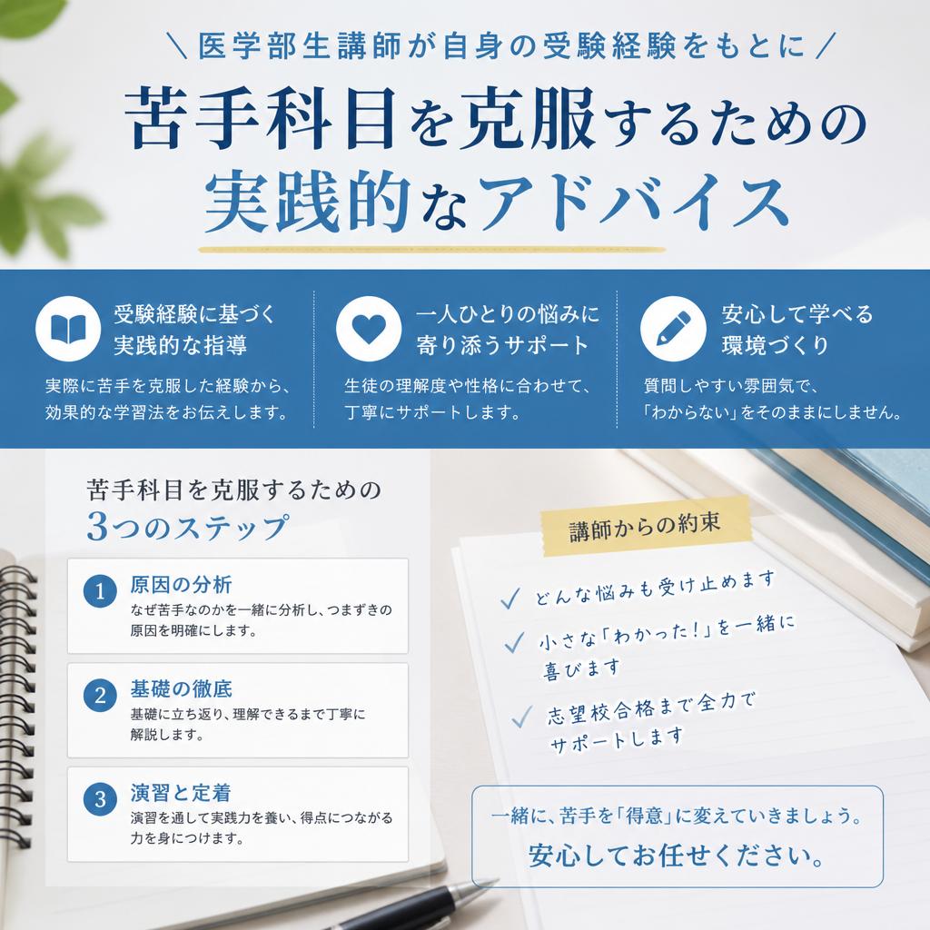 医学部生講師の実体験を活かした指導