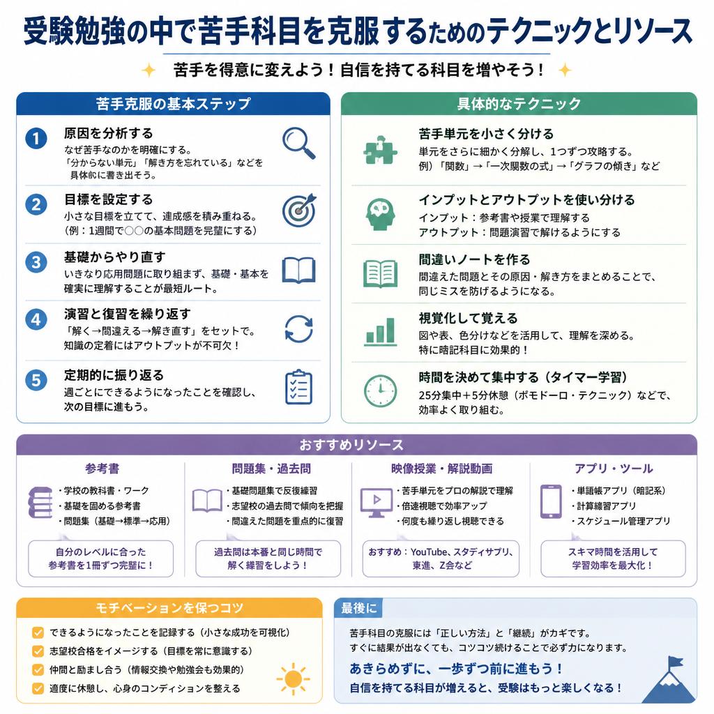 苦手科目克服のためのテクニック