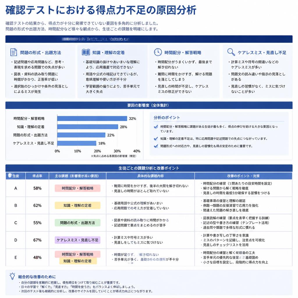 なぜ確認テストで得点が取れないのか？