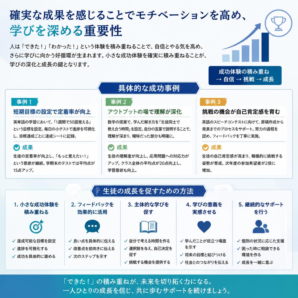 成功体験を積むことで自信を持たせる