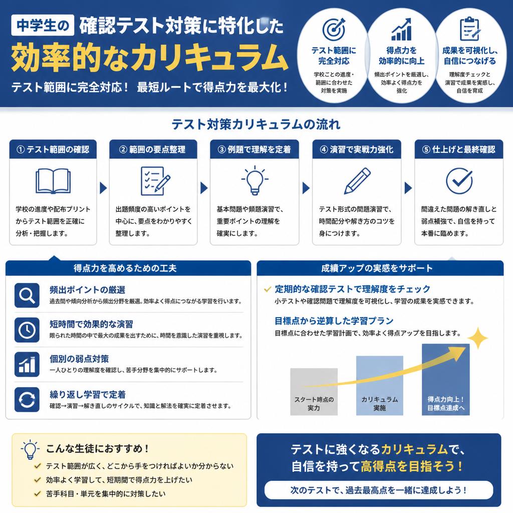 確認テストに特化したカリキュラム