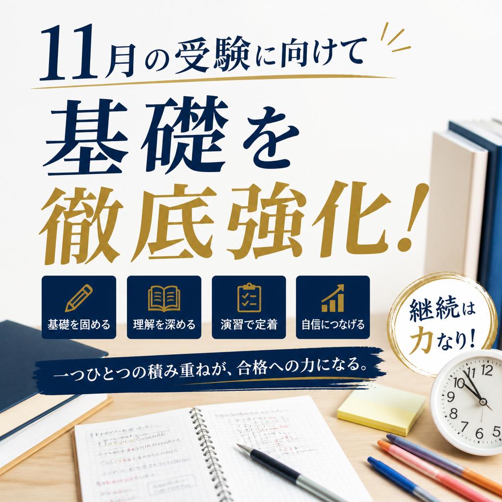 11月の受験に向けて基礎を徹底強化！