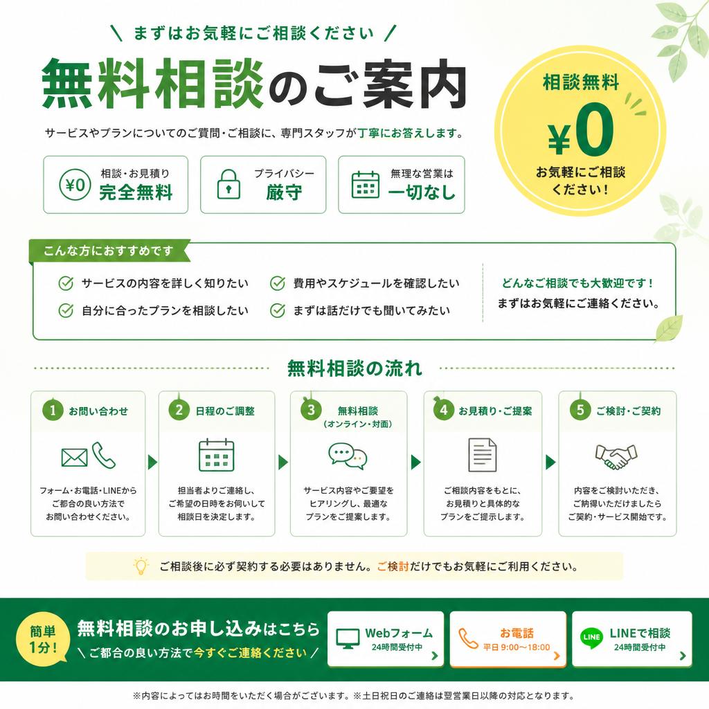 今すぐ無料相談を！