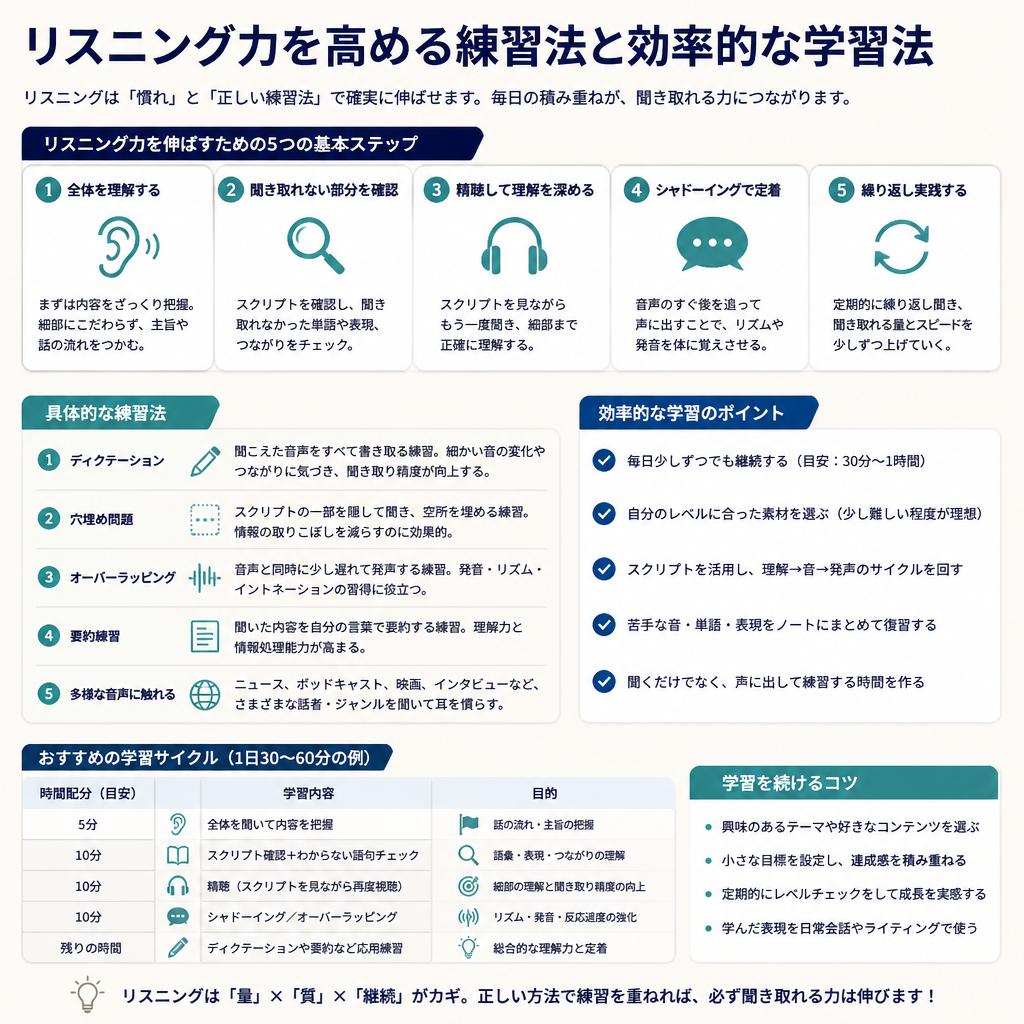 5. 効果的なリスニング練習法