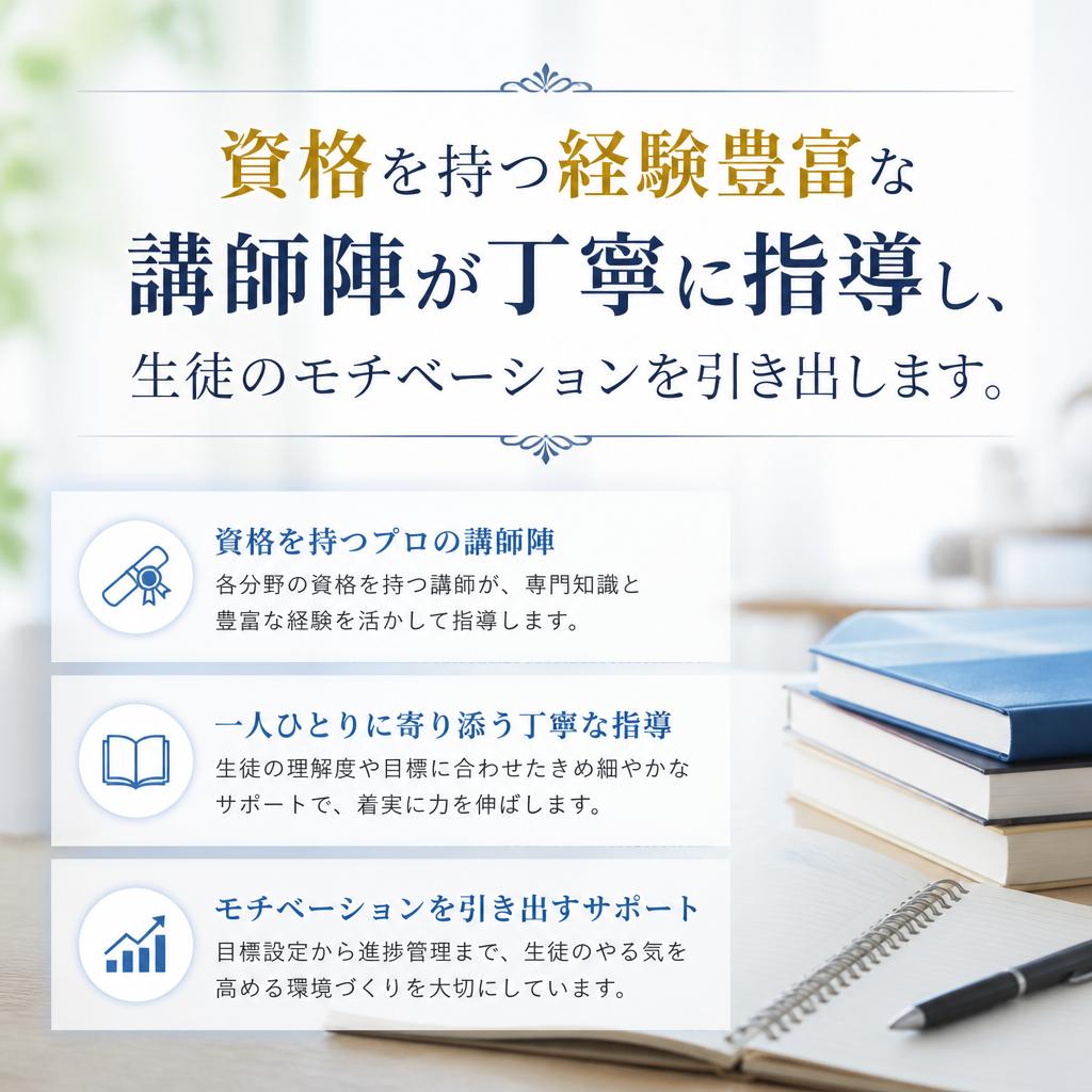 信頼の講師陣がサポート